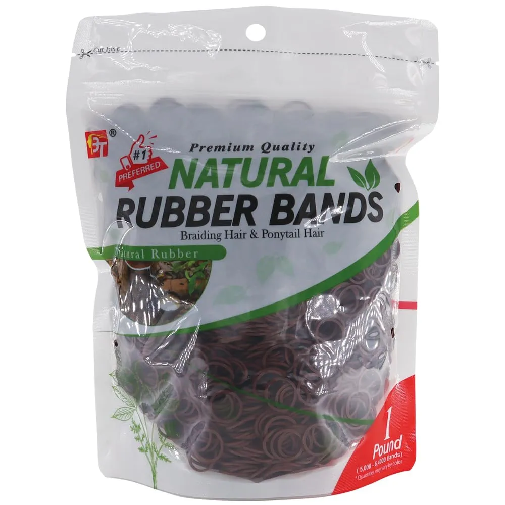 1 LB Rubber Bands Hair Band Soft Elastic Hair Accessories Braid Mini Hair Ties Stretchy Hair Ties No Damage Rubber Bands for Hair Made in Vietnam (Dark Brown)