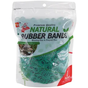 1 LB Rubber Bands Hair Band Soft Elastic Hair Accessories Braid Mini Hair Ties Stretchy Hair Ties No Damage Rubber Bands for Hair Made in Vietnam (Green)