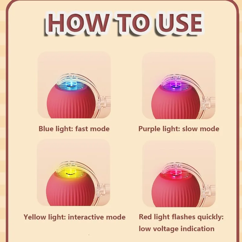 2025 New Interactive Cat Toys Balls,Automatic Moving Cat Balls, Cat Toys for Bored Indoor CatsRed