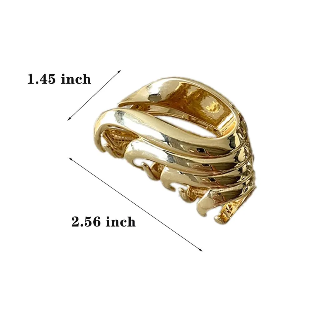 3Pcs Hair Clips,Three 3 Colors Of Metal Hair Clips, 4Inch Exquisite Geometry Designs Hair Jaw Clips Fashion Style Hair Clips For Hair Accessories For Women Girls Gift