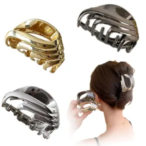 3Pcs Hair Clips,Three 3 Colors Of Metal Hair Clips, 4Inch Exquisite Geometry Designs Hair Jaw Clips Fashion Style Hair Clips For Hair Accessories For Women Girls Gift