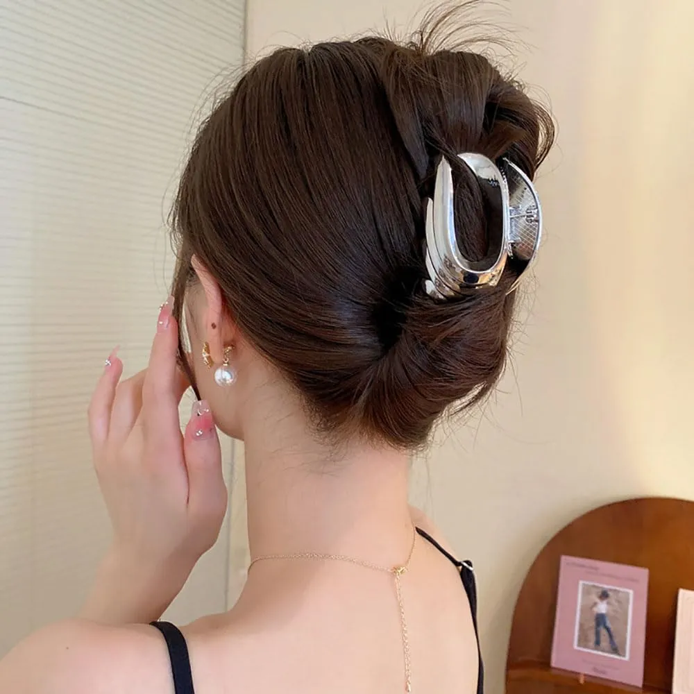 3Pcs Hair Clips,Three 3 Colors Of Metal Hair Clips, 4Inch Exquisite Geometry Designs Hair Jaw Clips Fashion Style Hair Clips For Hair Accessories For Women Girls Gift