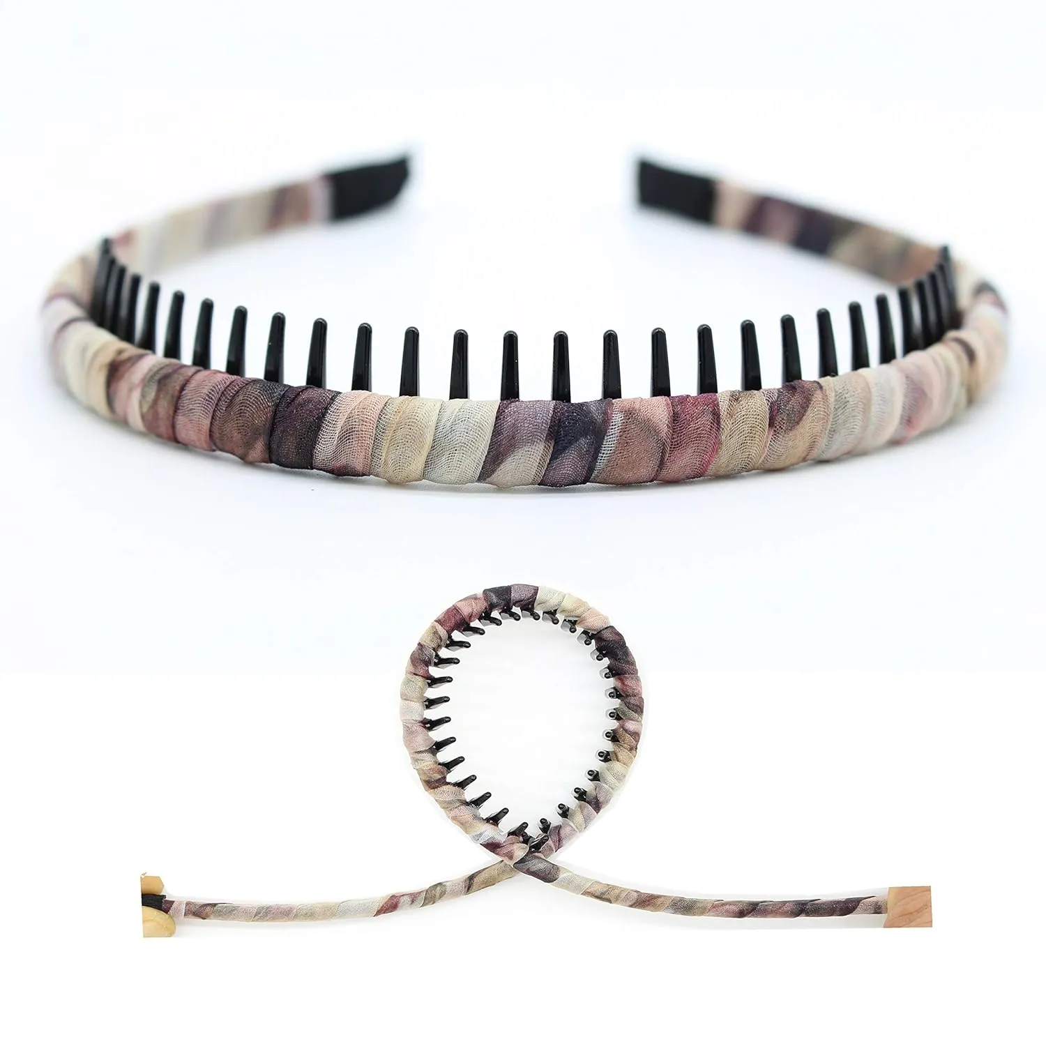 4 color tie-dye Hair Accessories headbands for women/Girl Fashion teeth hairband Resin Hair Hoop Comfy Non-slip Hair band