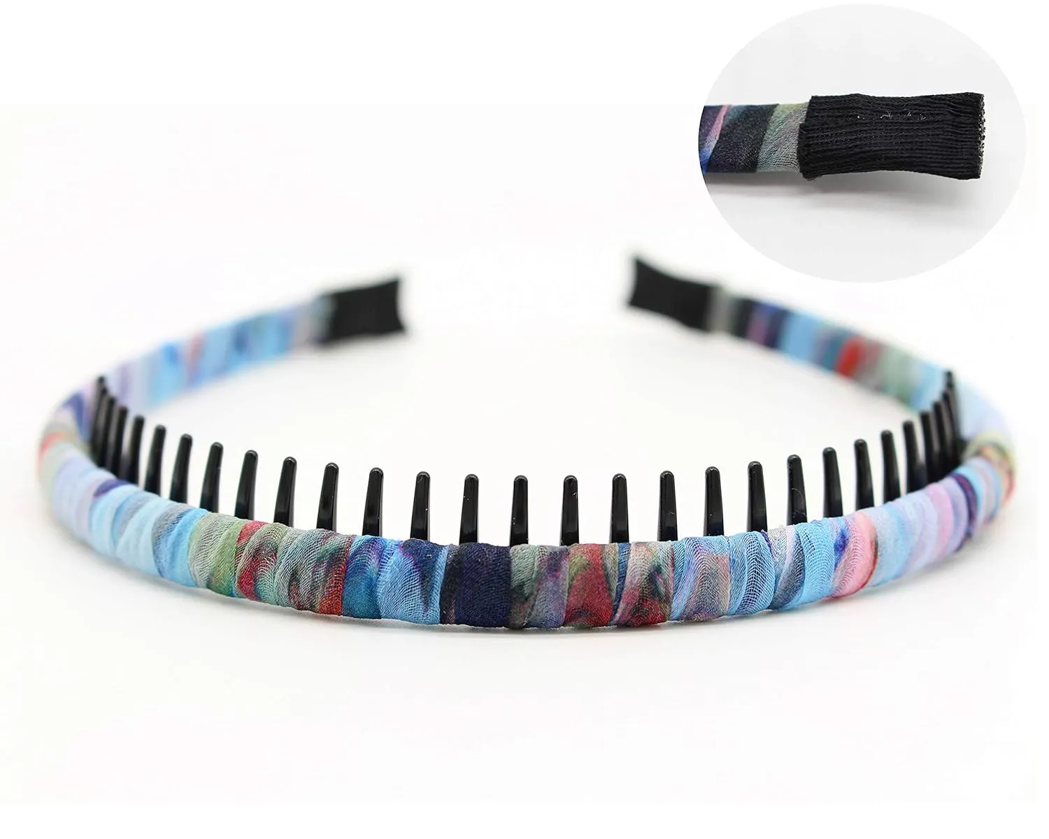 4 color tie-dye Hair Accessories headbands for women/Girl Fashion teeth hairband Resin Hair Hoop Comfy Non-slip Hair band