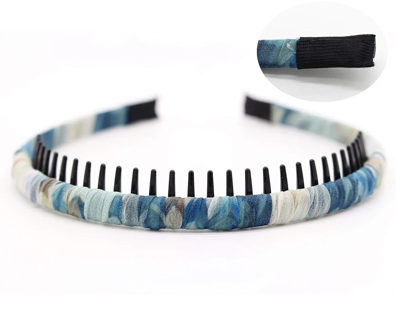 4 color tie-dye Hair Accessories headbands for women/Girl Fashion teeth hairband Resin Hair Hoop Comfy Non-slip Hair band