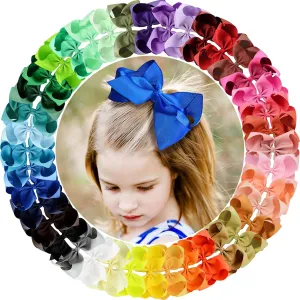 40 Colors 6Inch Hair Bows Clips Large Big Grosgrain Ribbon Hair Bows Alligator Clips Hair Accessories for Girls Toddler Kids Children Teens