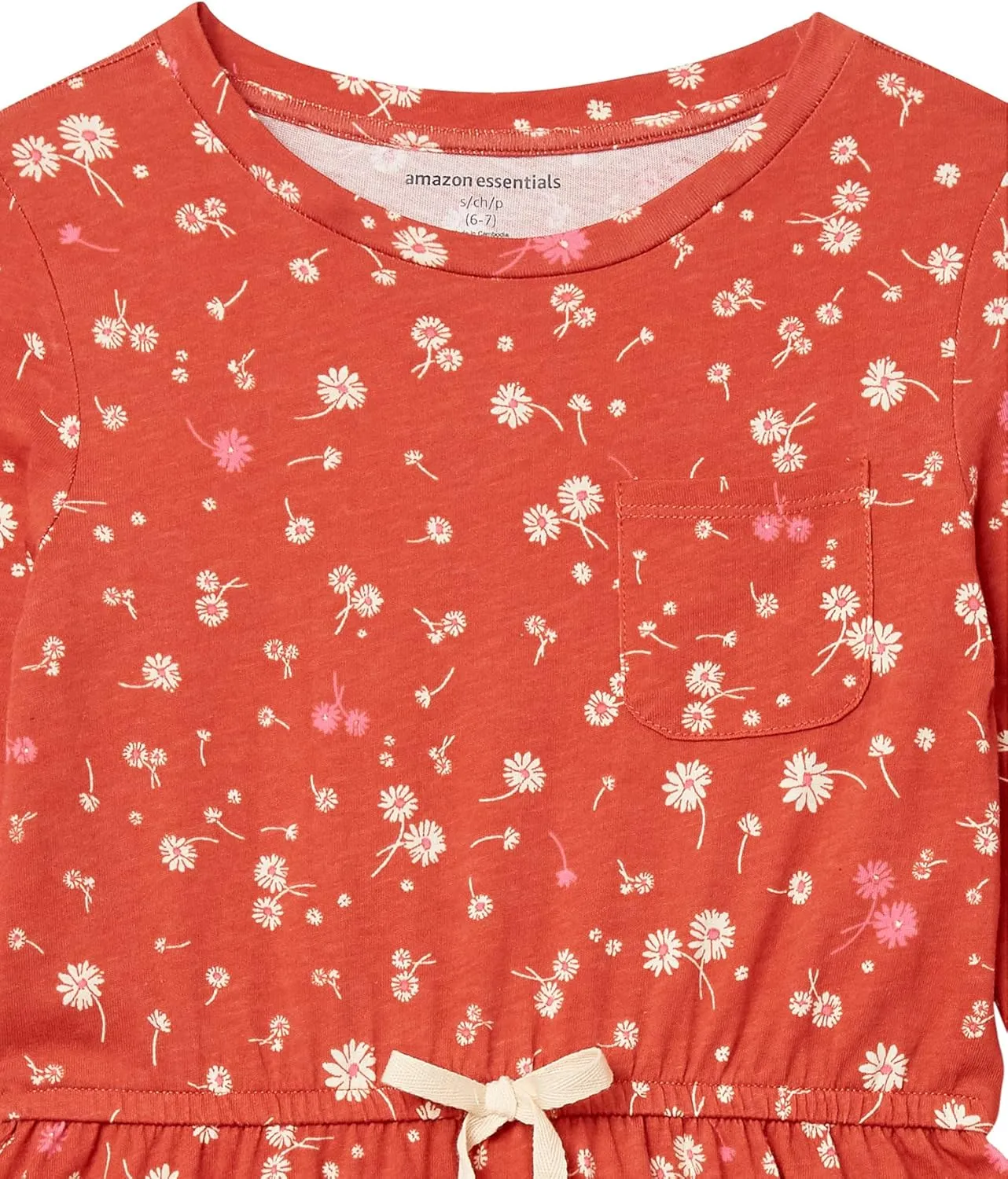 Amazon Essentials Girls and Toddlers' Long-Sleeve Elastic Waist T-Shirt Dress
