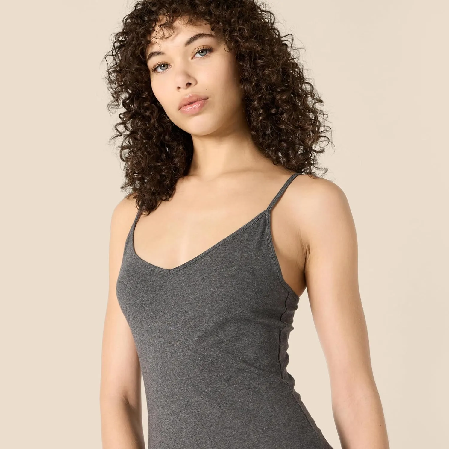 Amazon Essentials Women's Slim Fit Cotton Layering Slip Dress, Pack of 2