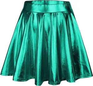 American Trends Womens Mini Skirt Pleated Flared Skater Skirt Metallic Skirt Athletic Tennis Skirt