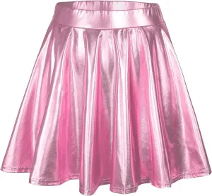 American Trends Womens Mini Skirt Pleated Flared Skater Skirt Metallic Skirt Athletic Tennis Skirt