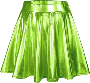 American Trends Womens Mini Skirt Pleated Flared Skater Skirt Metallic Skirt Athletic Tennis Skirt