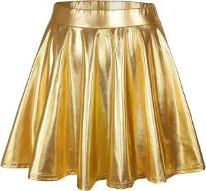 American Trends Womens Mini Skirt Pleated Flared Skater Skirt Metallic Skirt Athletic Tennis Skirt