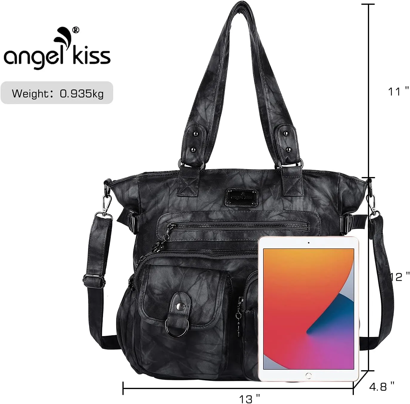 Angel Kiss Purses and Handbag for Women Soft PU Leather Shoulder Handbag Women Tote Satchel Bags Top Handle Satchel