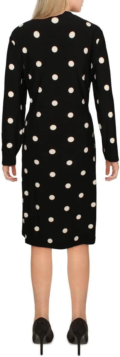Anne Klein Women's Long Sleeve Printed Jersey Wrap Dress