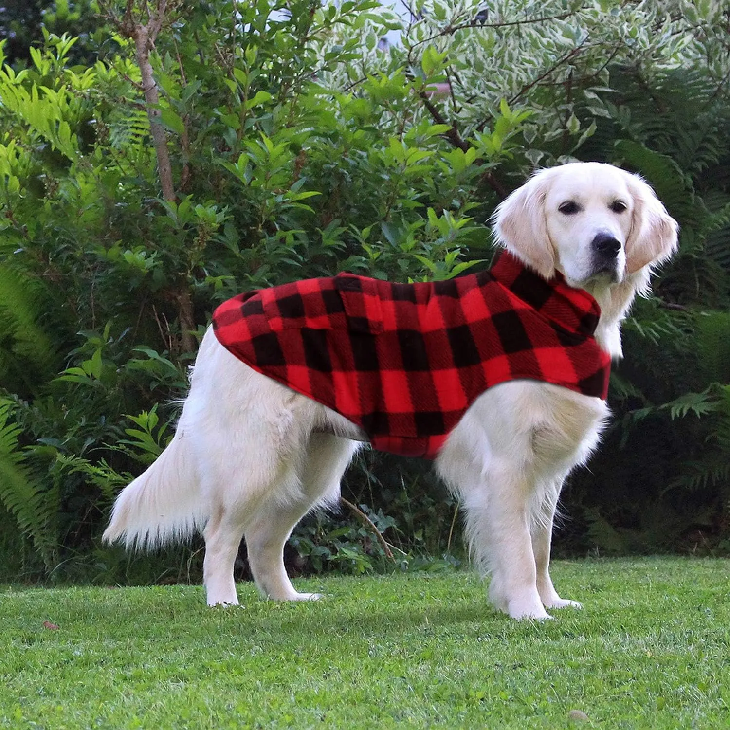 ASENKU Dog Coat, Dog Fleece Jacket with Plaid Reversible, Waterproof Windproof Cold Weather Vest, Pet Apparel for Small Medium Large Dogs