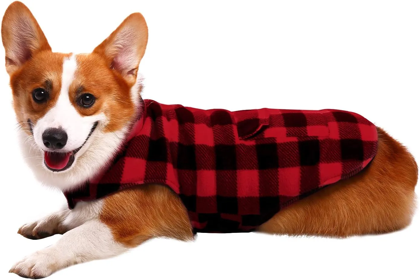 ASENKU Dog Coat, Dog Fleece Jacket with Plaid Reversible, Waterproof Windproof Cold Weather Vest, Pet Apparel for Small Medium Large Dogs