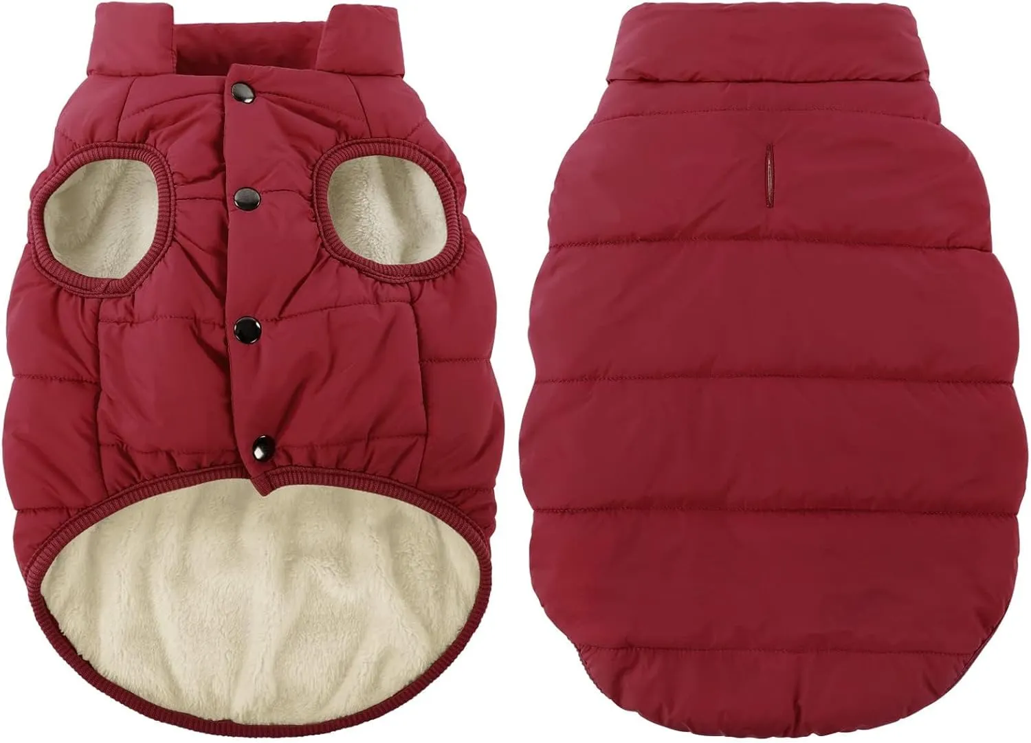 ASENKU Windproof Winter Jacket Waterproof Coat Warm Vest Cold Weather Pet Apparel With 2 Layers Fleece Lined for Small Medium Large Dogs (M, Red)