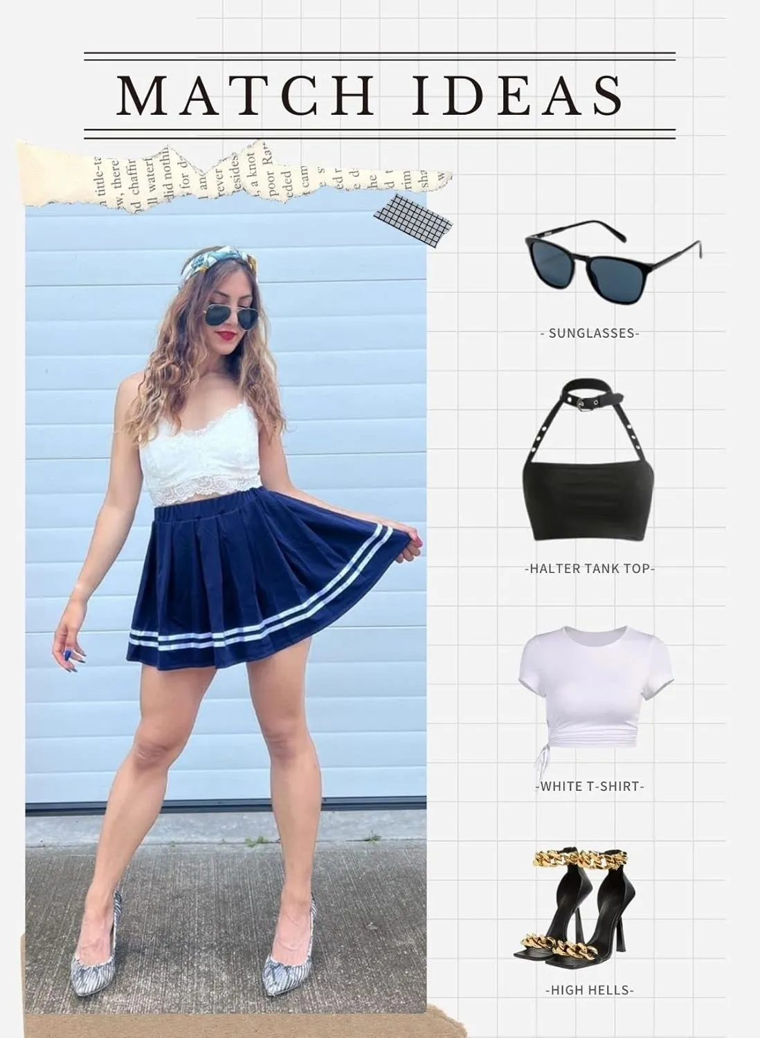 Avidlove Womens Pleated Skirt School Uniform Skirt Mini Skirt Pleated Cheer Skirt