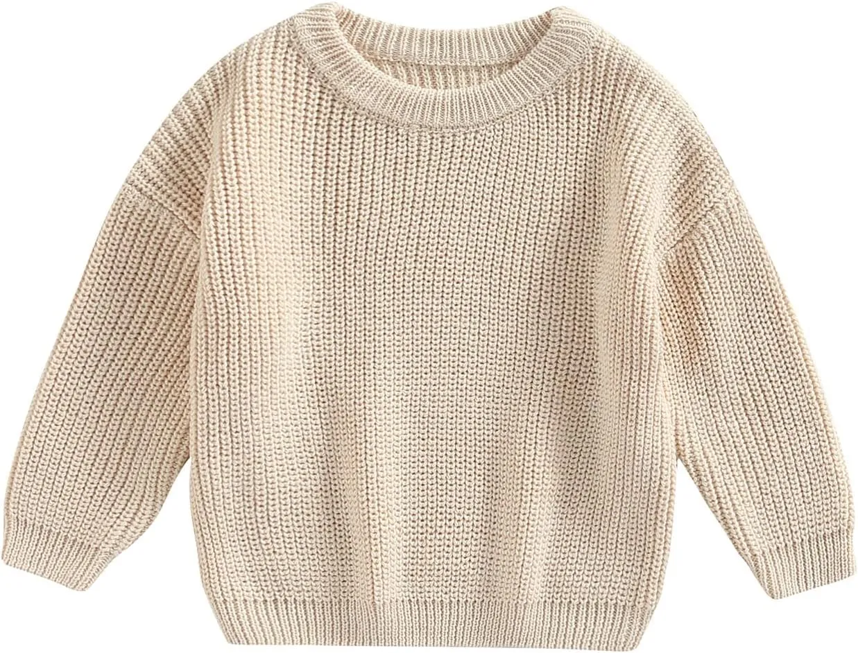 Baby Girl Boy Knit Sweater Blouse Pullover Sweatshirt Warm Crewneck Long Sleeve Tops for Infant Toddler
