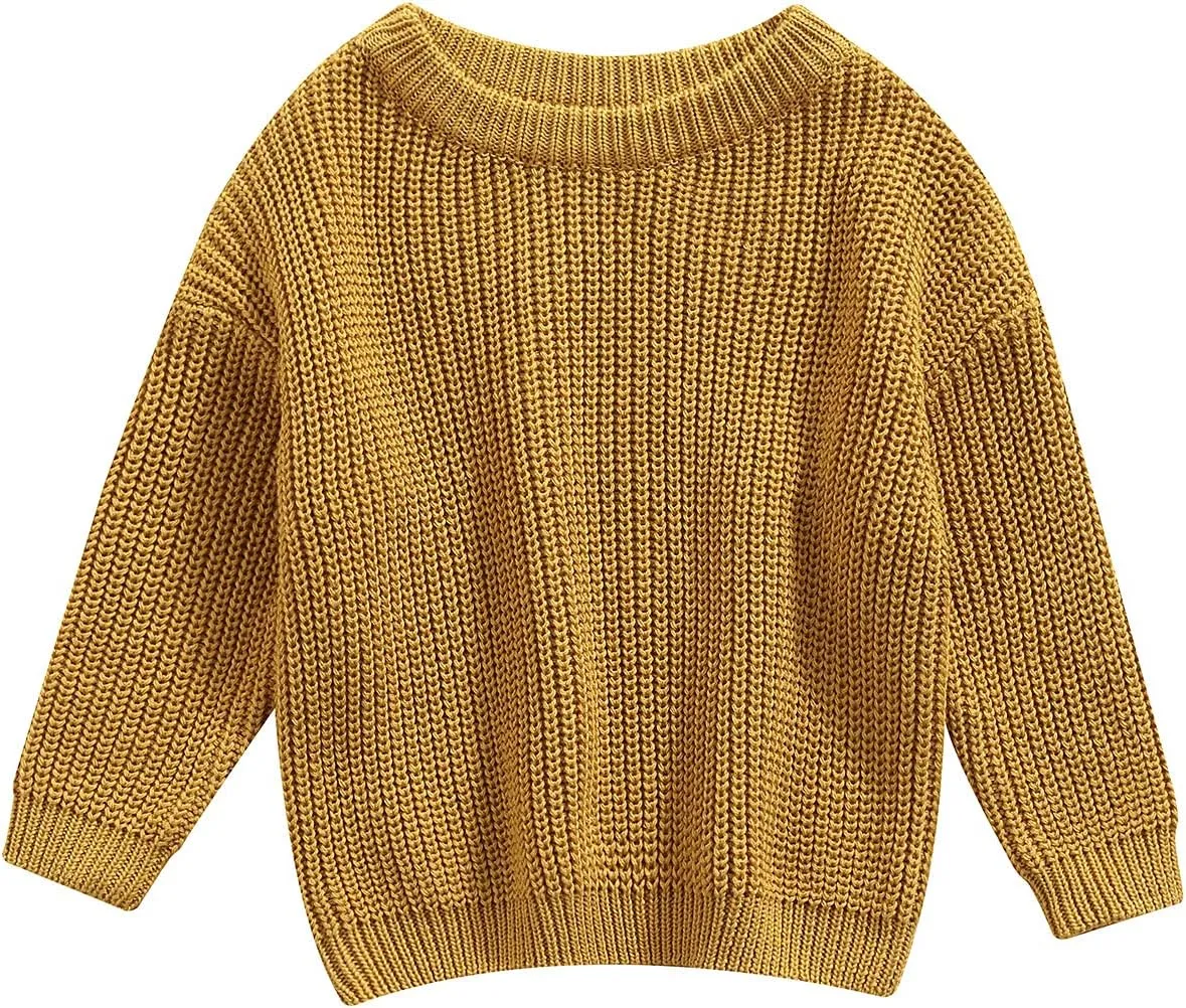 Baby Girl Boy Knit Sweater Blouse Pullover Sweatshirt Warm Crewneck Long Sleeve Tops for Infant Toddler