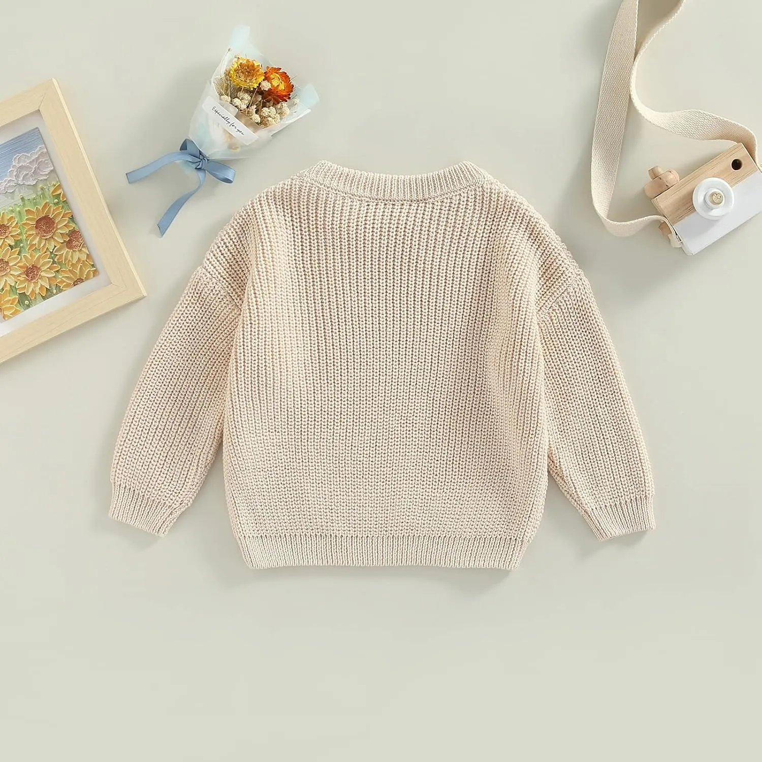 Baby Girl Boy Knit Sweater Blouse Pullover Sweatshirt Warm Crewneck Long Sleeve Tops for Infant Toddler