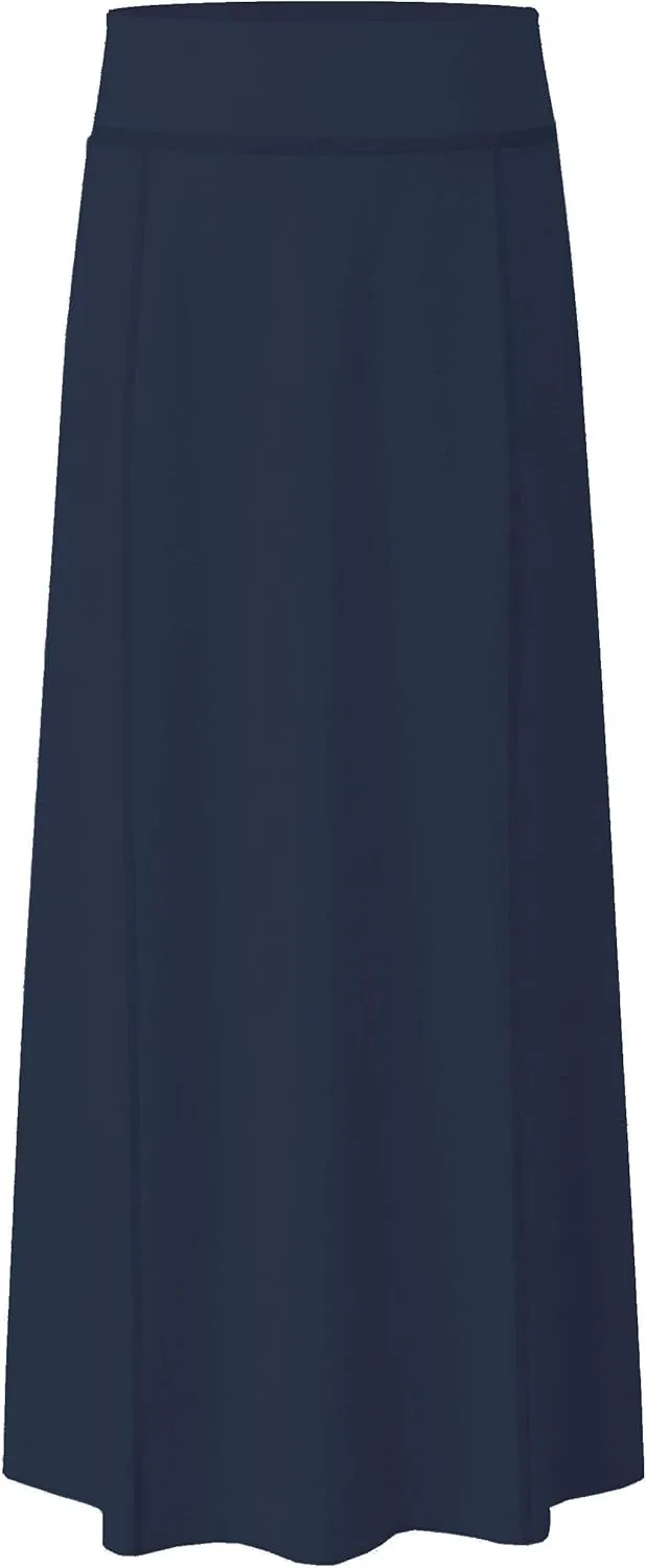 Baby'O Women's Stretch Cotton Knit Panel Maxi A-Line Skirt