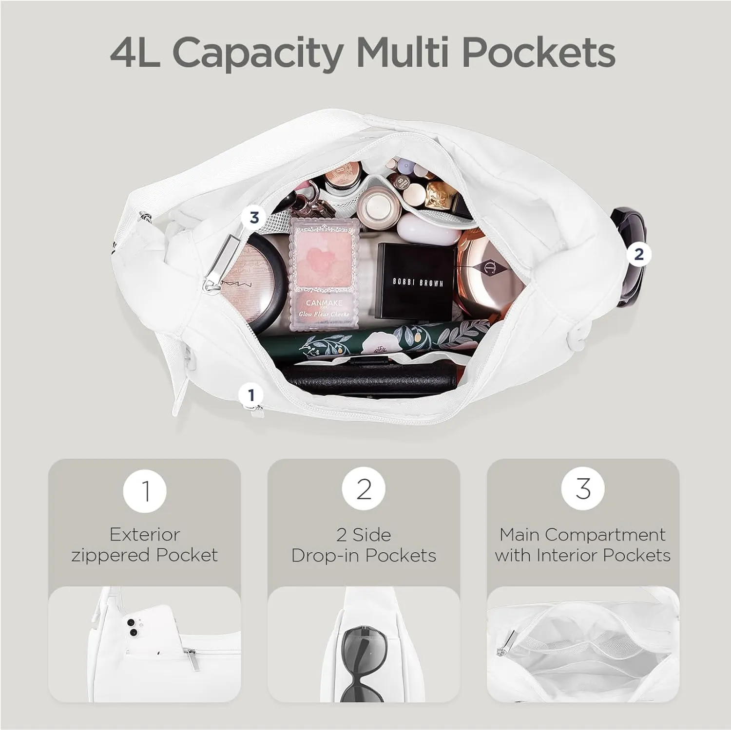 Babysun Mini Shoulder Bag Women Nylon Crescent Bag Underarm Shoulder Purse Women's Shoulder Handbags Small Tote Bag