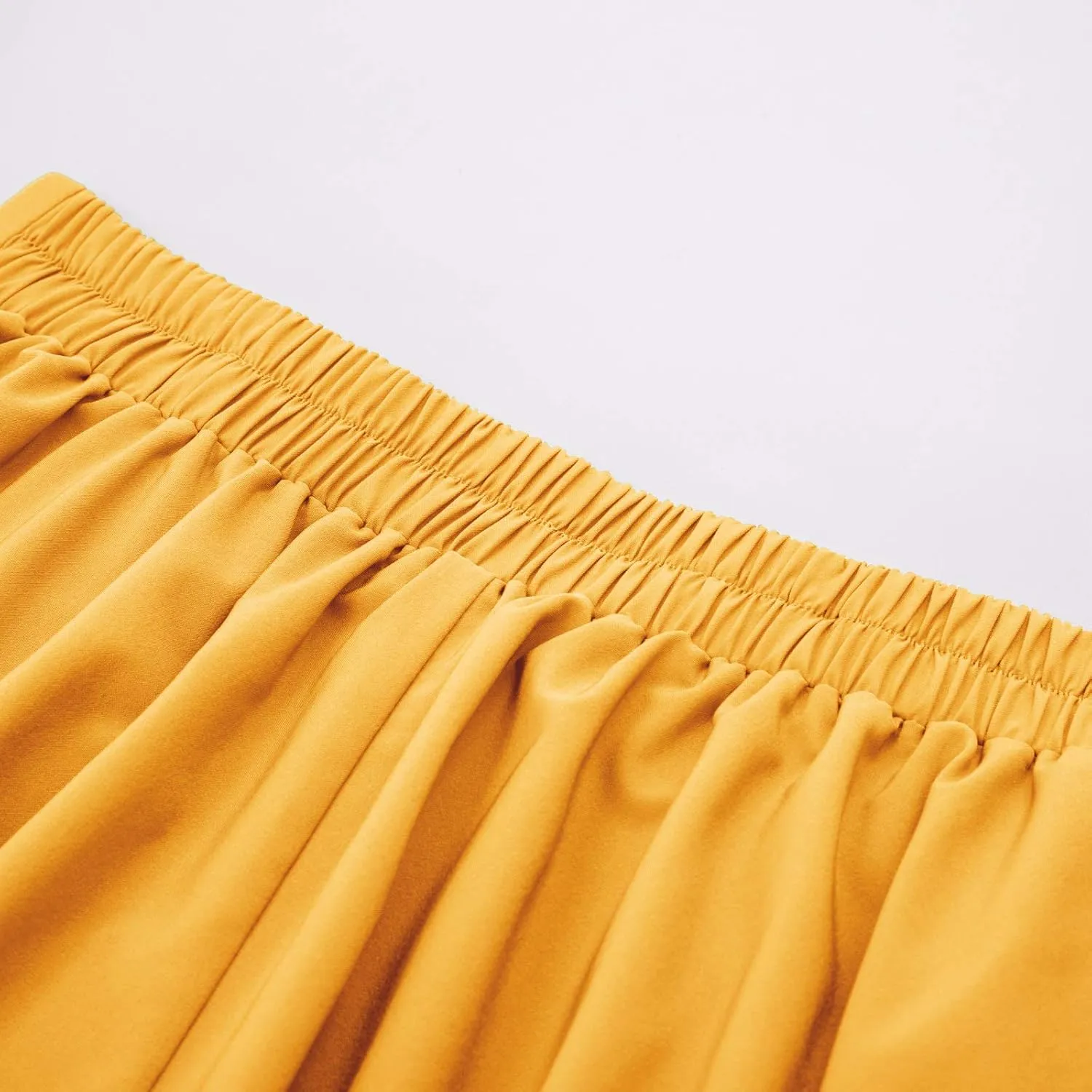 Belle Poque Women's Vintage High Waist Pleated Midi A-Line Skirt with Pockets