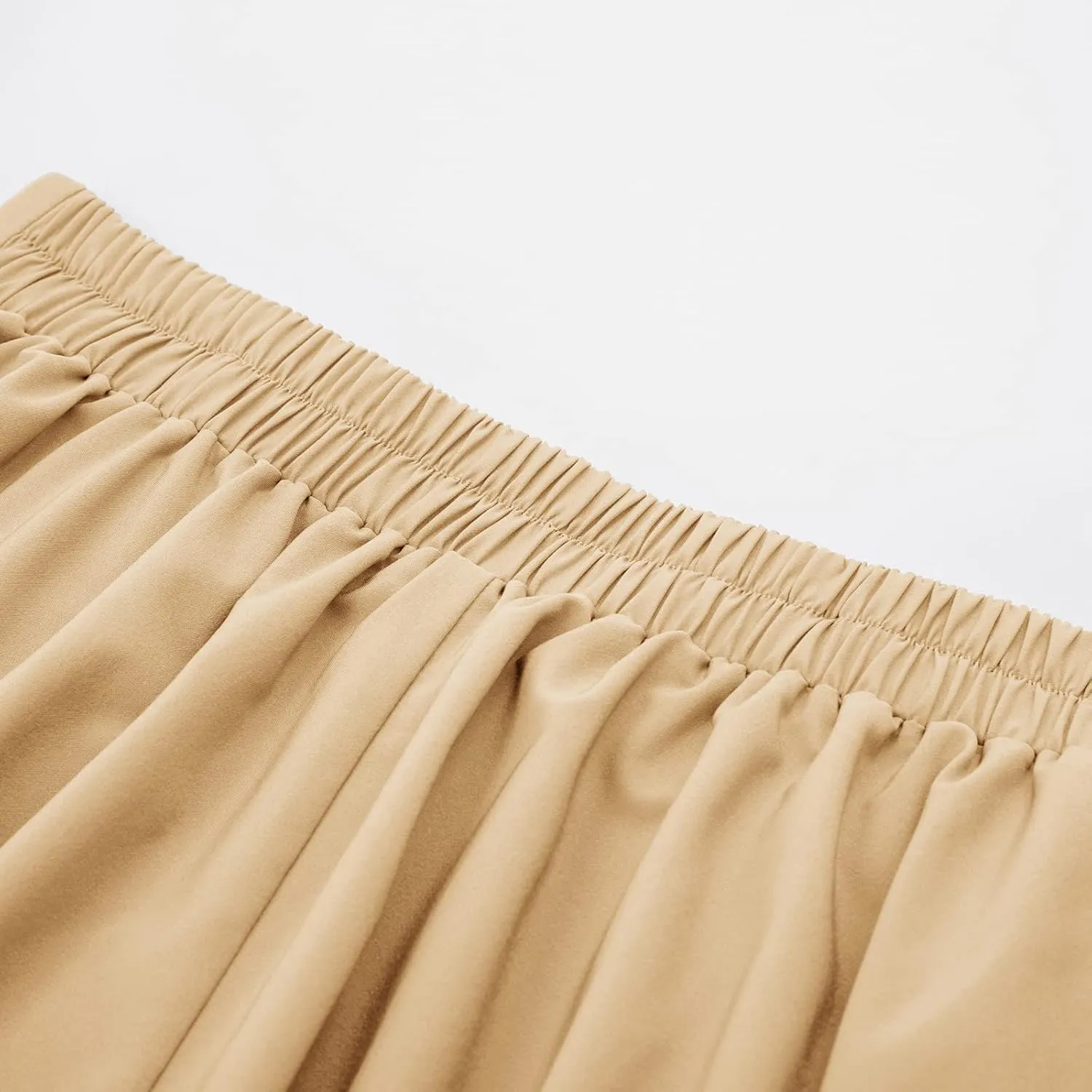 Belle Poque Women's Vintage High Waist Pleated Midi A-Line Skirt with Pockets