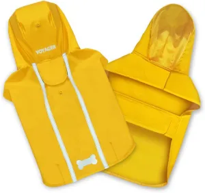 Best Pet Supplies - Voyager Waterproof Dogs Rain Poncho, Yellow, Medium, "chest: 19"" ~ 25""" (253-YW-M)
