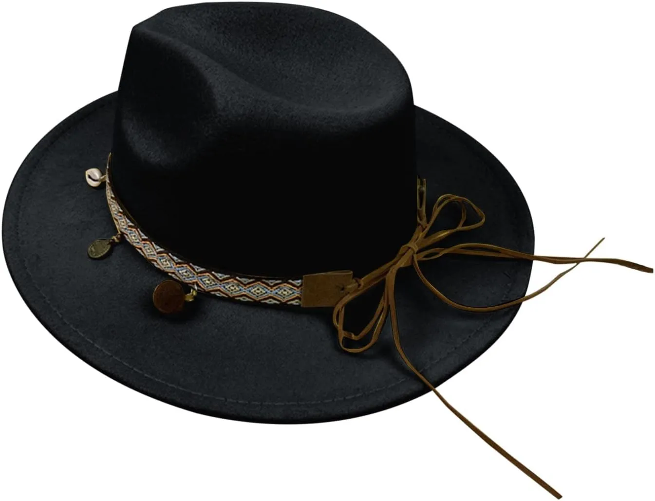 Big Wide Brim Fedora Hat for Women Western Hats Women's Solid Color Panama Rancher Hat