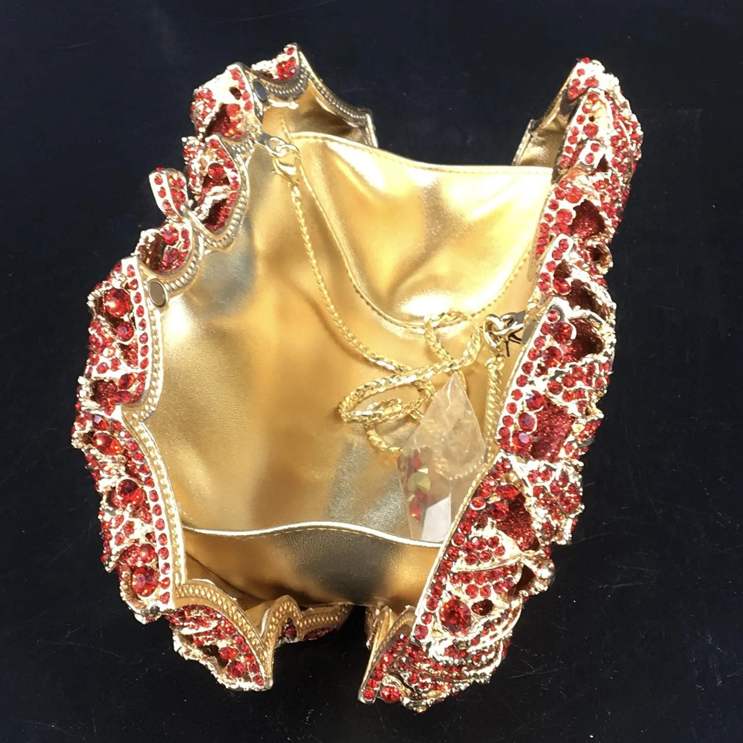 Boutique De FGG Dazzling Flower Evening Bags For Women Formal Party Rhinestone Handbags Wedding Crystal Clutch Purse,Mini