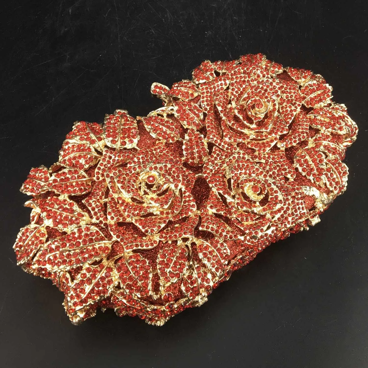Boutique De FGG Dazzling Flower Evening Bags For Women Formal Party Rhinestone Handbags Wedding Crystal Clutch Purse,Mini