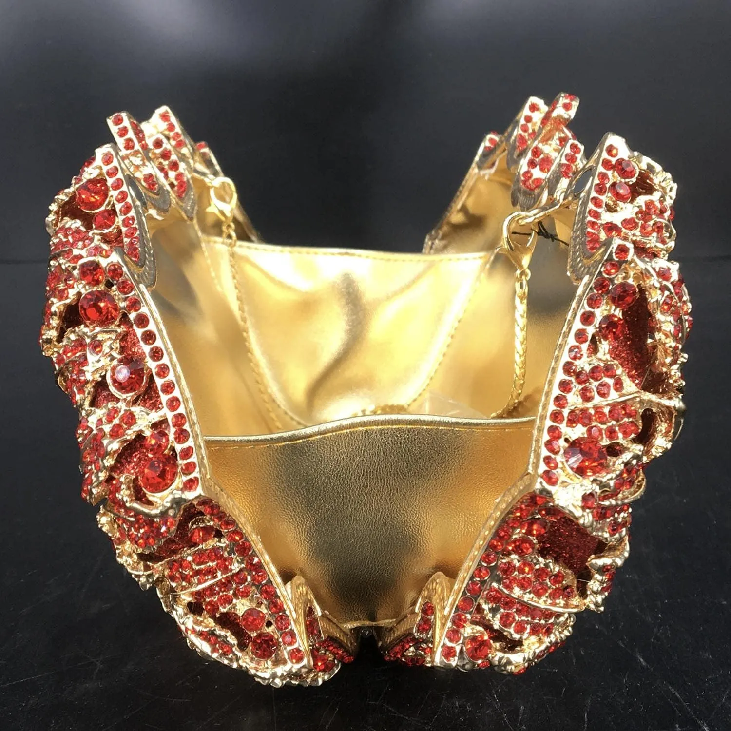 Boutique De FGG Dazzling Flower Evening Bags For Women Formal Party Rhinestone Handbags Wedding Crystal Clutch Purse,Mini