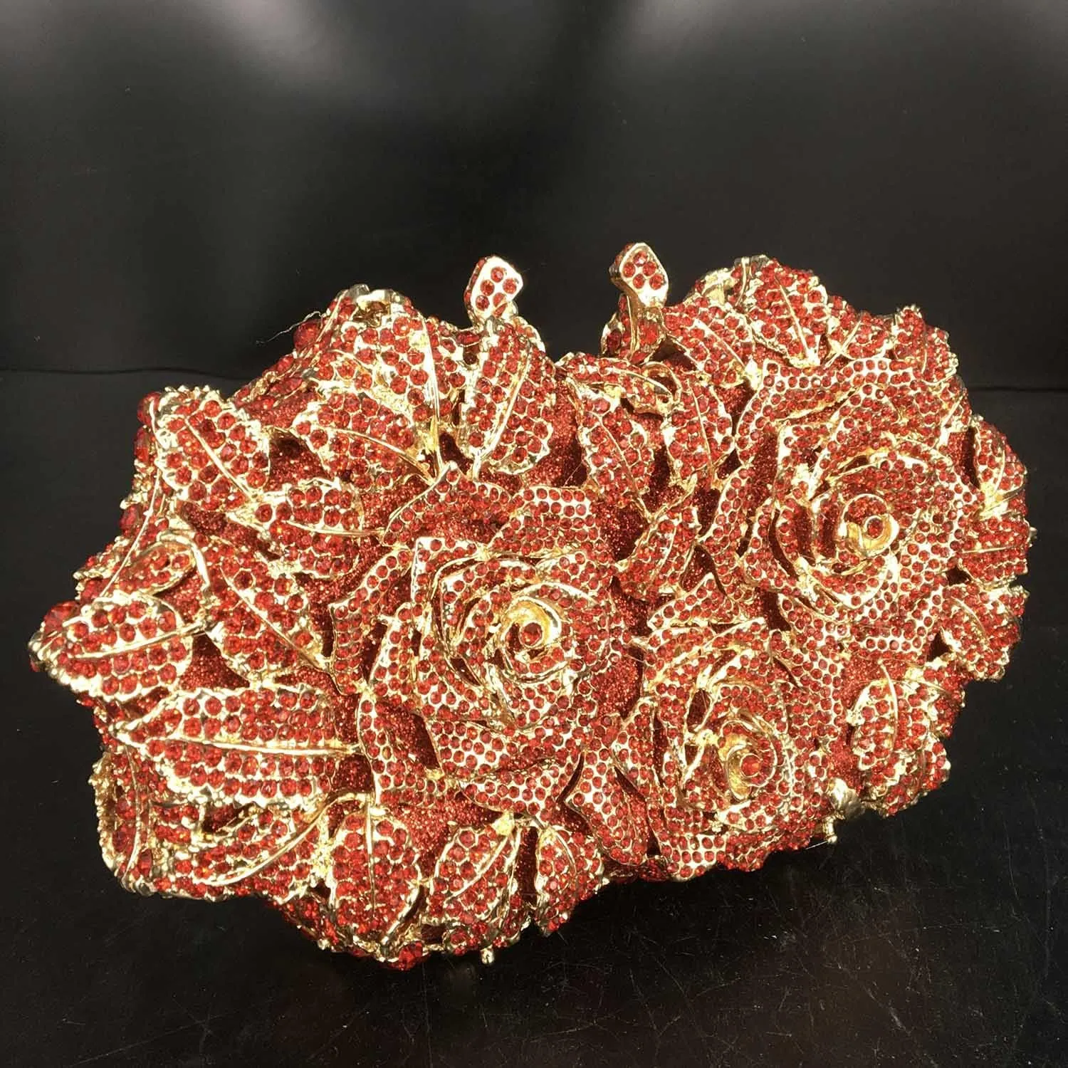 Boutique De FGG Dazzling Flower Evening Bags For Women Formal Party Rhinestone Handbags Wedding Crystal Clutch Purse,Mini