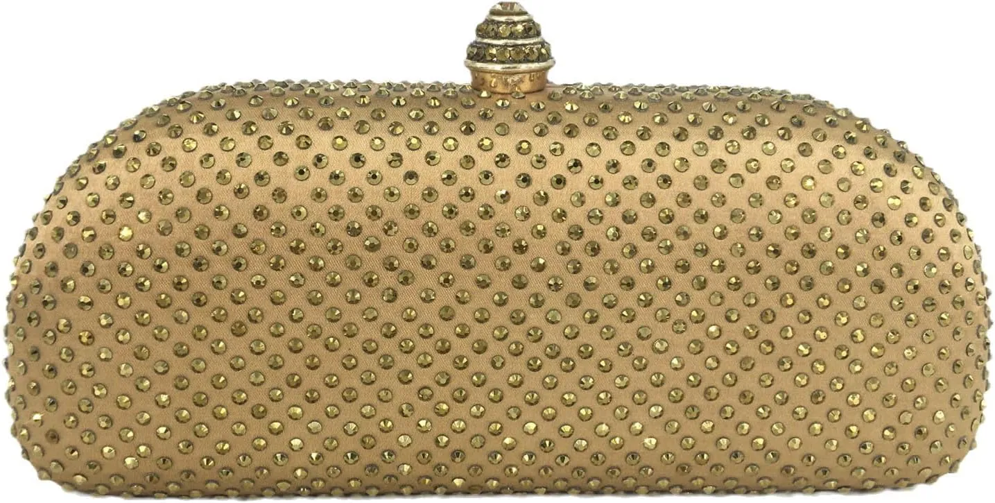 Boutique De FGG Women's Crystal Clutch Evening Bag Bride Handbags for Wedding Party Diamond Rhinestone Clutch Purse,Mini,Mini