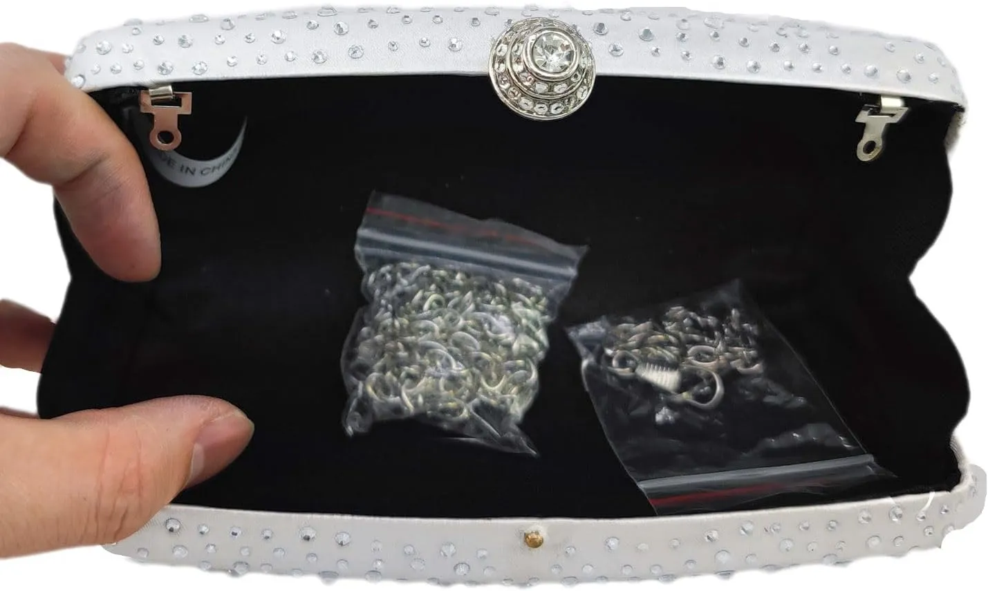 Boutique De FGG Women's Crystal Clutch Evening Bag Bride Handbags for Wedding Party Diamond Rhinestone Clutch Purse,Mini,Mini