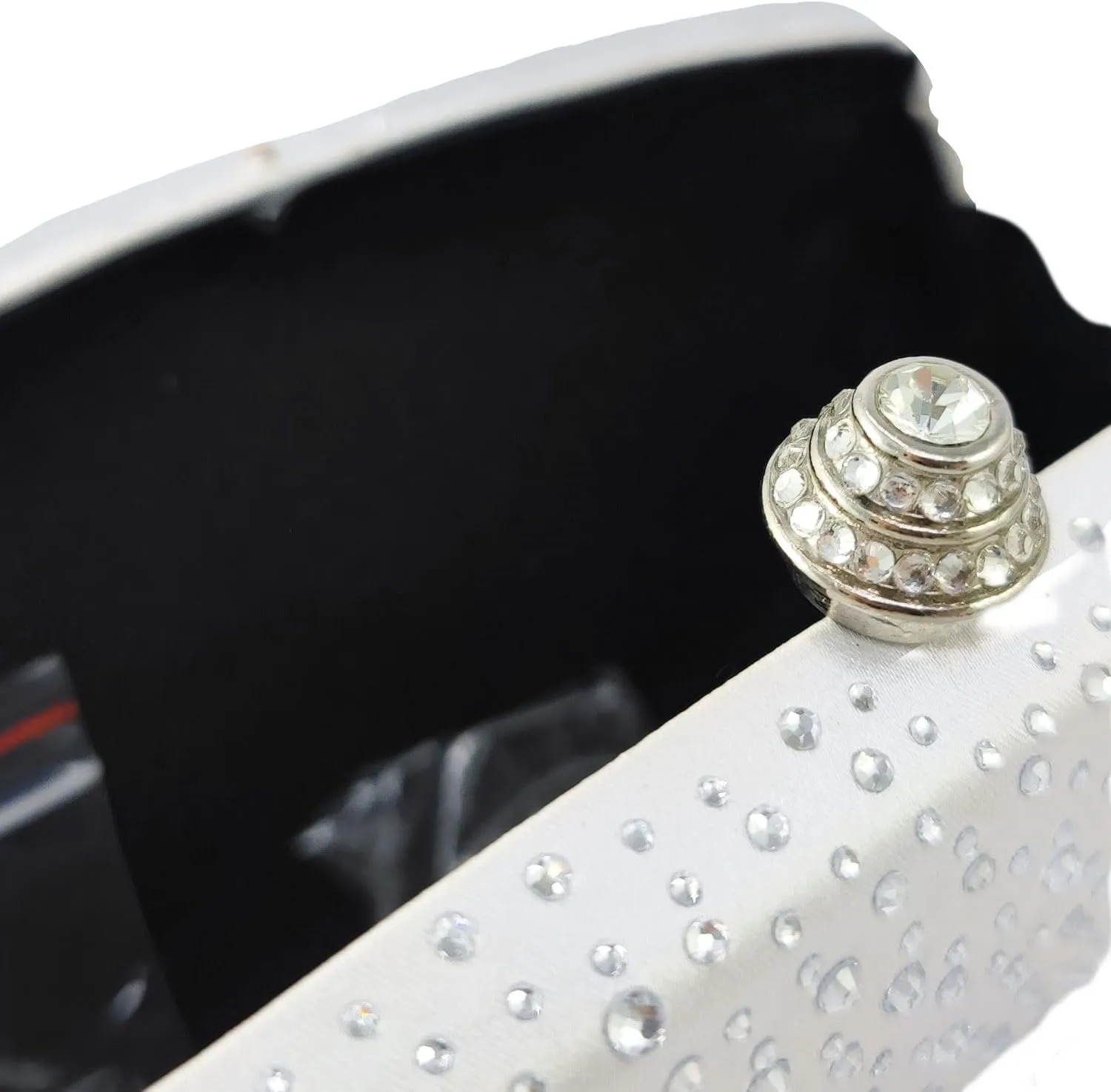 Boutique De FGG Women's Crystal Clutch Evening Bag Bride Handbags for Wedding Party Diamond Rhinestone Clutch Purse,Mini,Mini