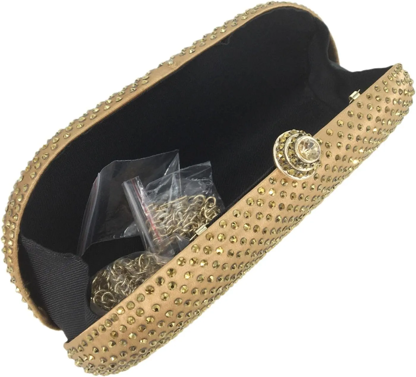 Boutique De FGG Women's Crystal Clutch Evening Bag Bride Handbags for Wedding Party Diamond Rhinestone Clutch Purse,Mini,Mini