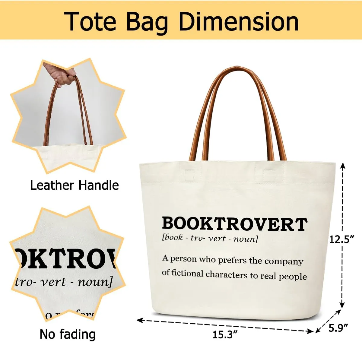 Canvas Tote Bag For Women, Book Tote Bag Reusable Grocery Shoulder Bag for Work Travel Gym, Book Lover Gifts Librarian Gifts for Halloween Christmas Beach Bags for Bookish Readers Teacher Friends -35