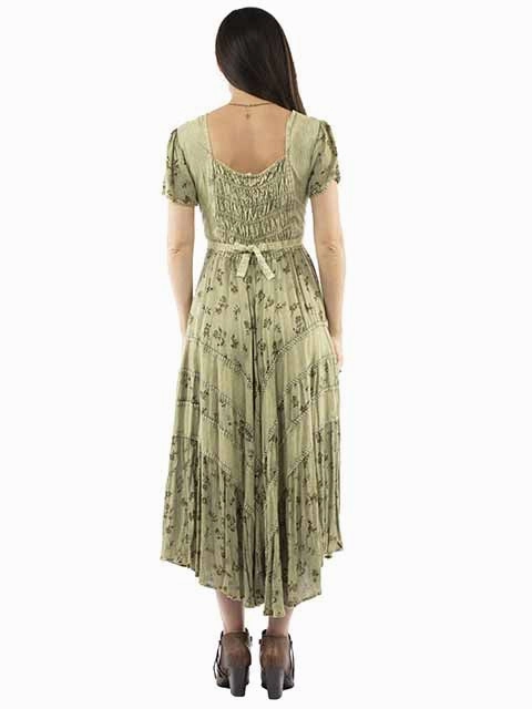 Cap Sleeve Floral Embroiderd Dress