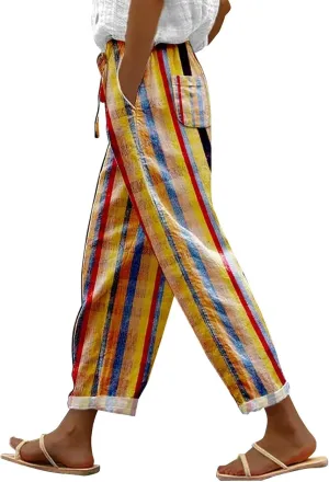 Capris Pants for Women Pants Drawstring Capri Pants with Pockets Wide Leg Cropped Pants for Women Capris Pants for