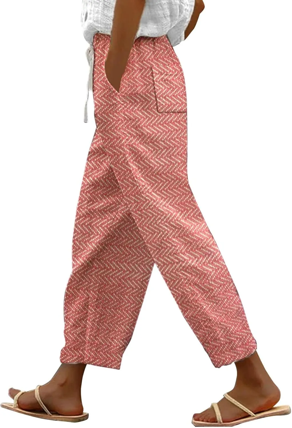Capris Pants for Women Pants Drawstring Capri Pants with Pockets Wide Leg Cropped Pants for Women Capris Pants for