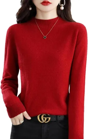 Cashmere Sweaters for Women, 100% Cashmere Sweater Crewneck Sweater Long Sleeve Pullover Sweater Casual Sweater