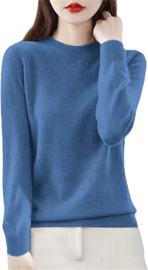 Cashmere Sweaters for Women Long Sleeve Crewneck Pullover Comfort Sweater Ladies Sweaters for Women Trendy 2025