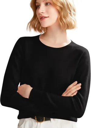 Cashmere Sweaters for Women Wool Blend Knit Sweater Long Sleeve Crewneck Pullover Sweater 2024 Fall Outfits