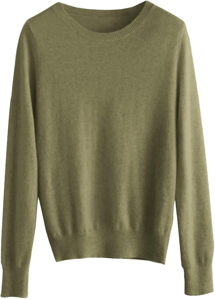 Cashmere Sweaters for Women Wool Blend Knit Sweater Long Sleeve Crewneck Pullover Sweater 2024 Fall Outfits