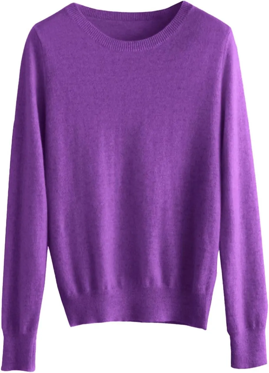 Cashmere Sweaters for Women Wool Blend Knit Sweater Long Sleeve Crewneck Pullover Sweater 2024 Fall Outfits