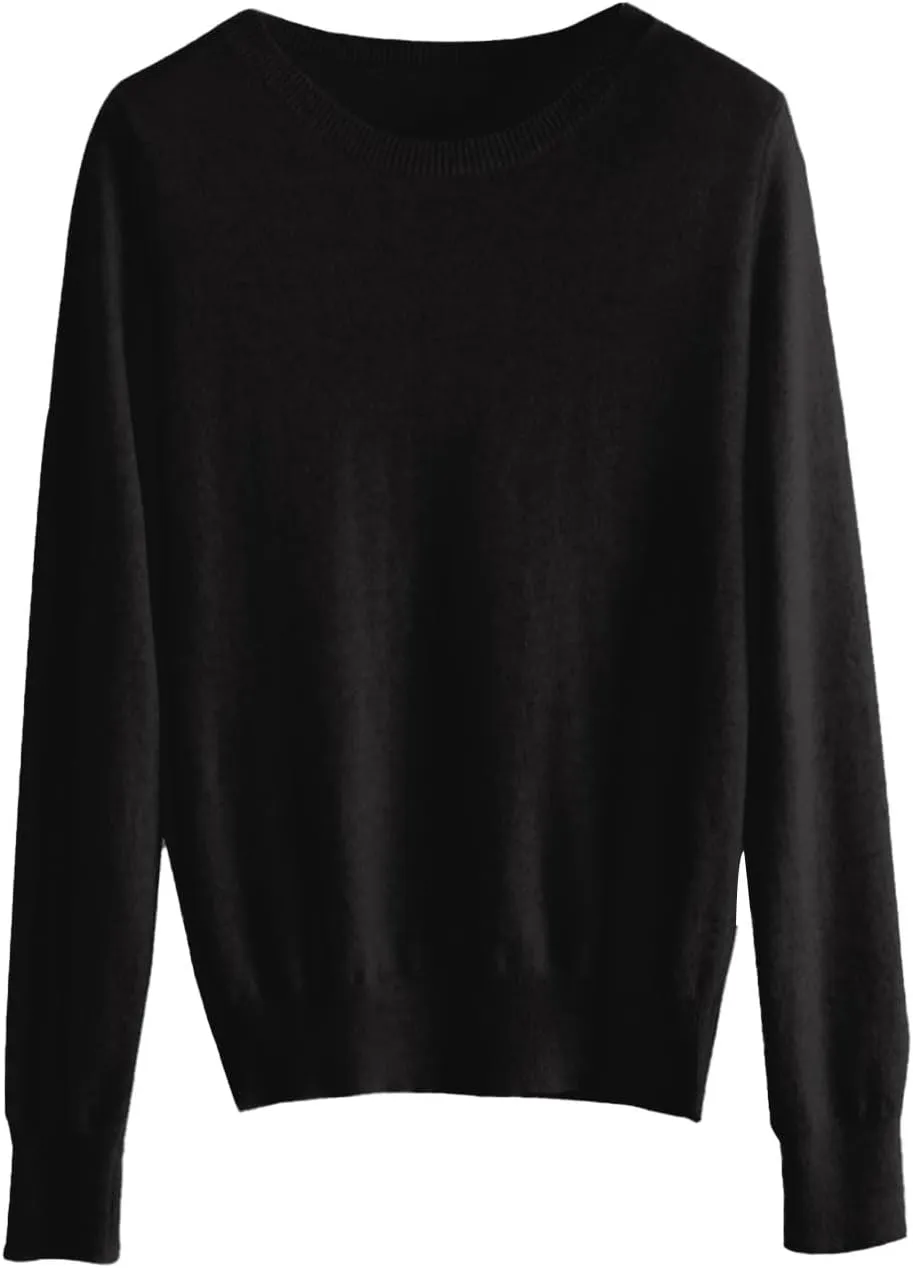 Cashmere Sweaters for Women Wool Blend Knit Sweater Long Sleeve Crewneck Pullover Sweater 2024 Fall Outfits