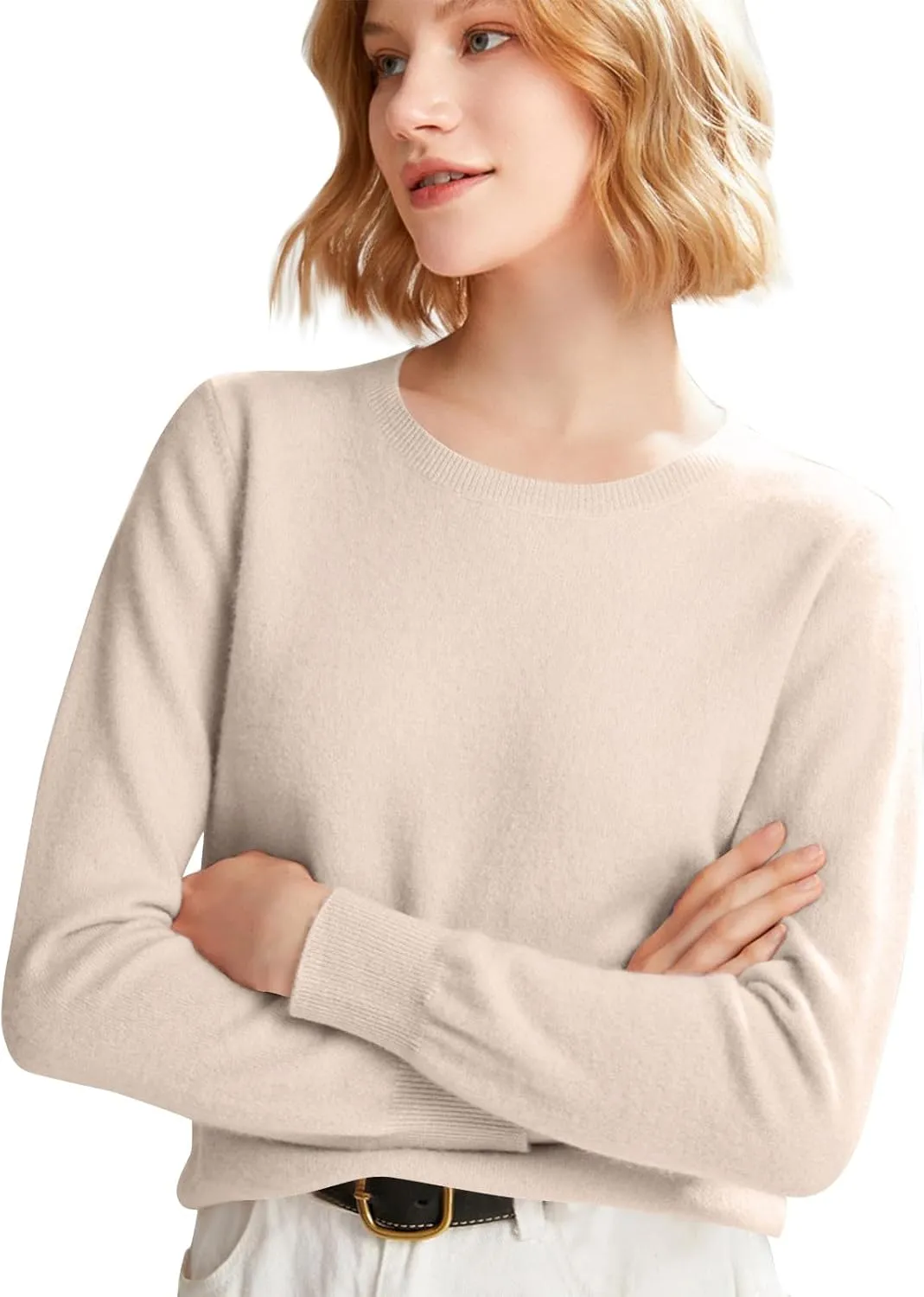 Cashmere Sweaters for Women Wool Blend Knit Sweater Long Sleeve Crewneck Pullover Sweater 2024 Fall Outfits